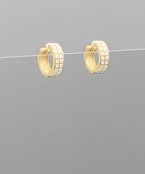 You're Queen Checker Huggie Hoops - Bray and Em Boutique