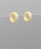 You're Queen Checker Huggie Hoops - Bray and Em Boutique
