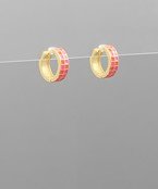 You're Queen Checker Huggie Hoops - Bray and Em Boutique