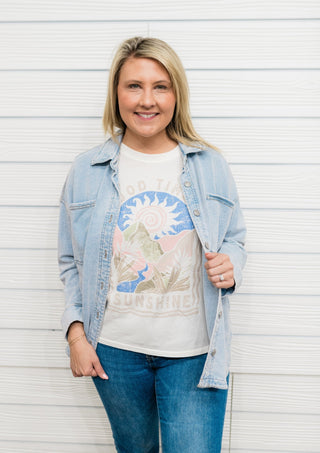 Z Supply All Day Knit Denim Shacket - Bray and Em Boutique