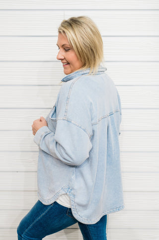 Z Supply All Day Knit Denim Shacket - Bray and Em Boutique