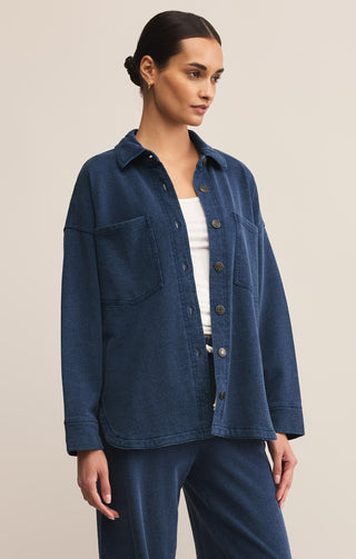 Z Supply All Day Knit Denim Shacket - Bray and Em Boutique