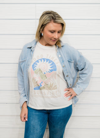 Z Supply All Day Knit Denim Shacket - Bray and Em Boutique