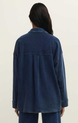 Z Supply All Day Knit Denim Shacket - Bray and Em Boutique