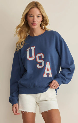 Z SUPPLY Americana Boyfriend Sweatshirt - Bray and Em Boutique
