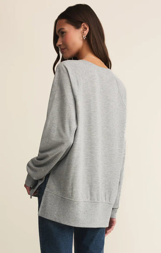 Z - Supply Modern V - Neck Weekender Sweatshirt - Bray and Em Boutique