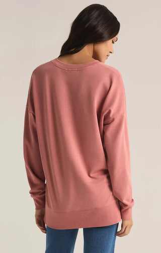 Z - Supply Modern V - Neck Weekender Sweatshirt - Bray and Em Boutique