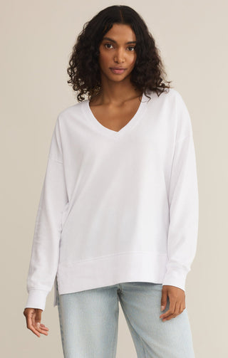 Z - Supply Modern V - Neck Weekender Sweatshirt - Bray and Em Boutique