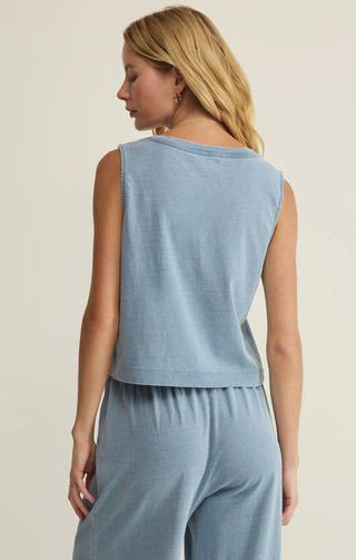 Z SUPPLY Sloane V - Neck Jersey Denim Tank - Bray and Em Boutique