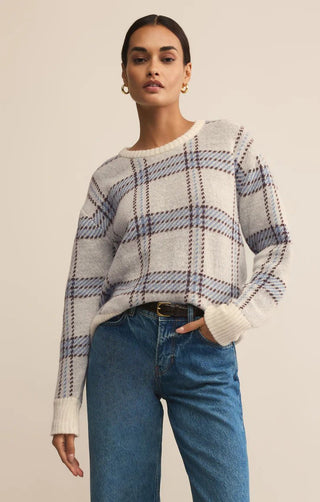 Z Supply Sweet Junction Plaid Sweater - Bray and Em Boutique