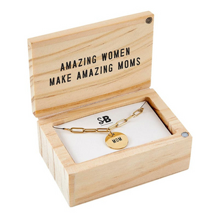 Engraved Pendant Necklace and Wood Box Sets