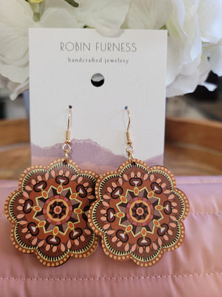 Mandala Print Earrings