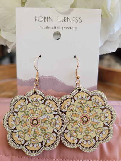 Mandala Print Earrings