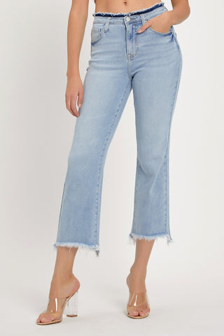 Risen High Crop Flare Jeans