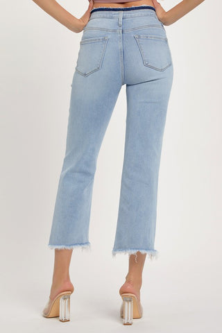 Risen High Crop Flare Jeans