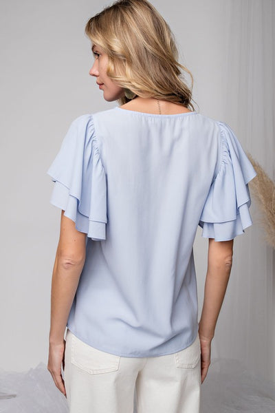 FINAL SALE Easel: Loose Ruffle Blouse