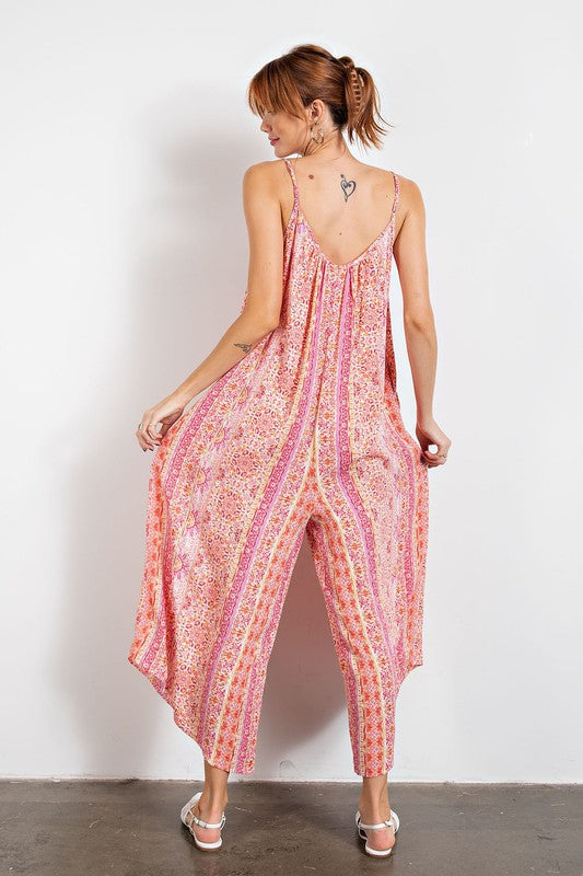 FINAL SALE Easel: Print Cami Jumpsuit