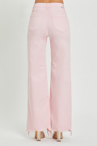 Risen HR Wide Leg Color Jeans