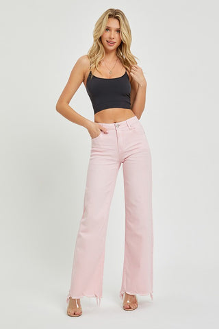 Risen HR Wide Leg Color Jeans