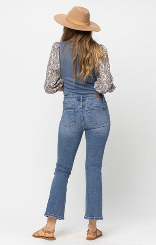 Judy Blue Mid Rise Demi Crop Bootcut