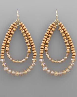 2 - Layer Teardrop Bead Earrings - Bray and Em Boutique