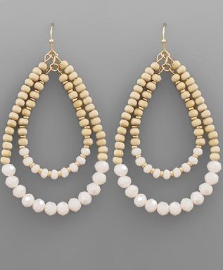 2 - Layer Teardrop Bead Earrings - Bray and Em Boutique
