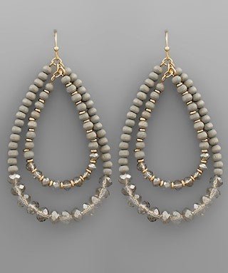 2 - Layer Teardrop Bead Earrings - Bray and Em Boutique