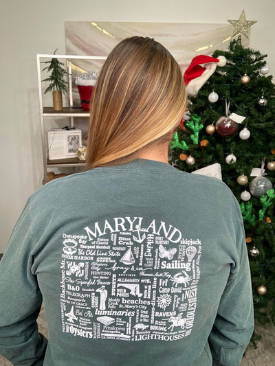 Maryland Collage Long Sleeve Graphic Tee