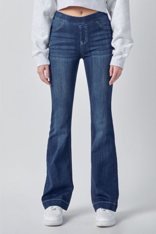 Cello Denim Mid Rise Flare Jegging