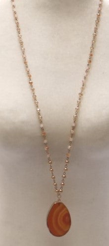 Agate Stone Pendant Necklace