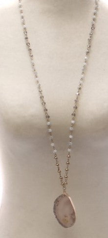 Agate Stone Pendant Necklace