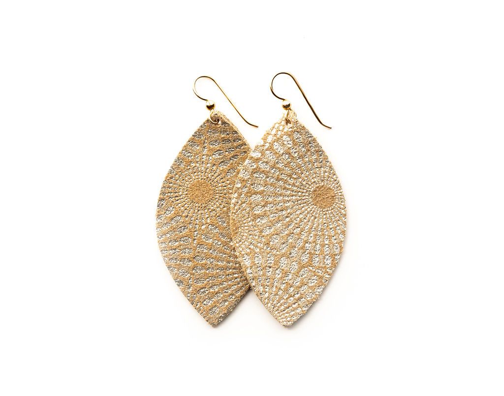 Print Leather Earrings - Large