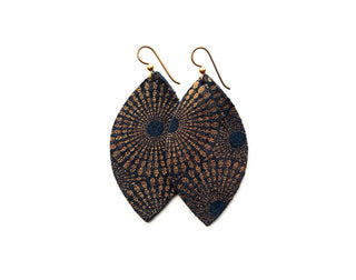 Print Leather Earrings - Large