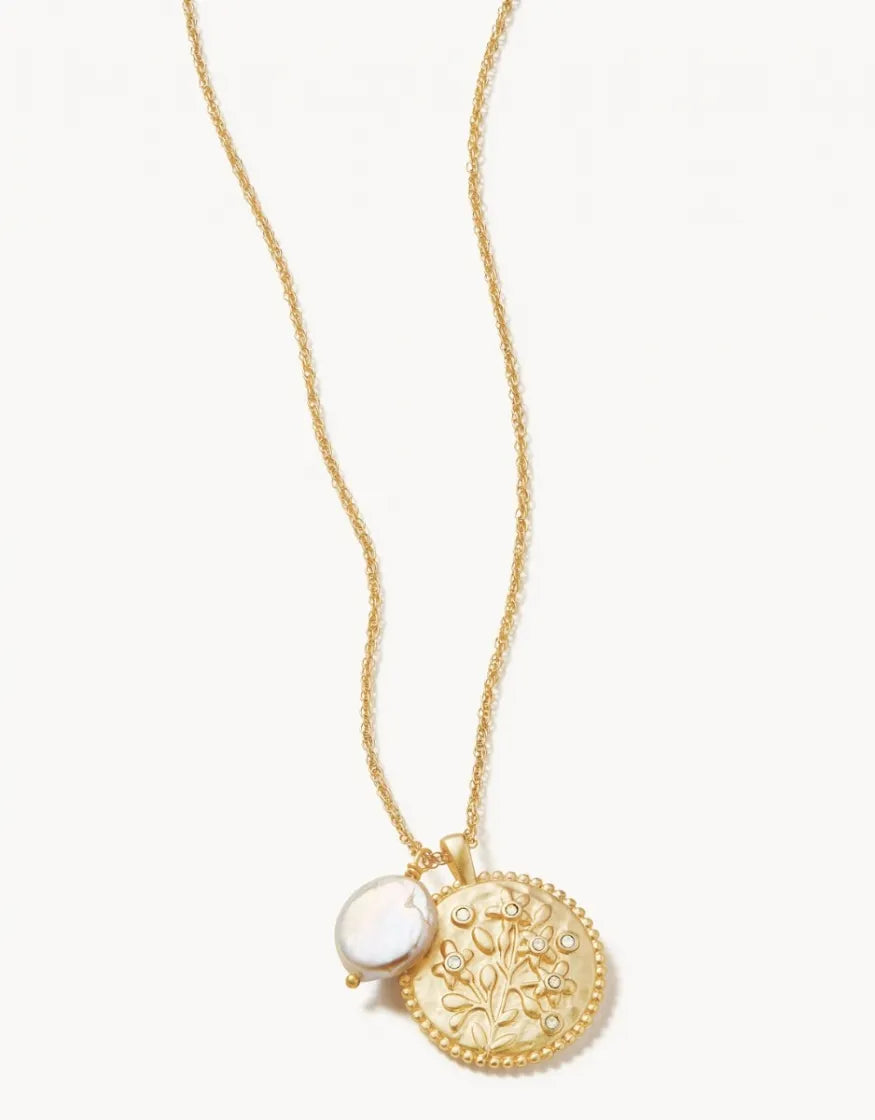 Gold Pearl Floret Necklace