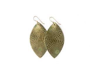 Print Leather Earrings - Large