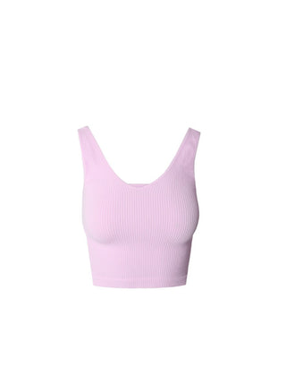 V Neck Ribbed Crop Top