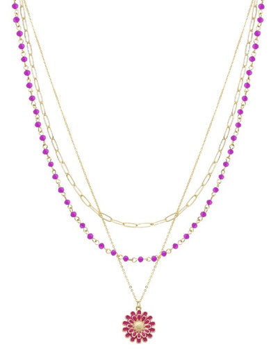 Double Layered Flower Necklace