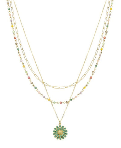 Double Layered Flower Necklace
