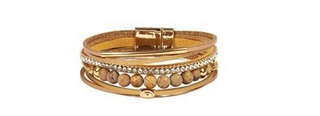 Multi-Layered Leather Magnetic Bracelet