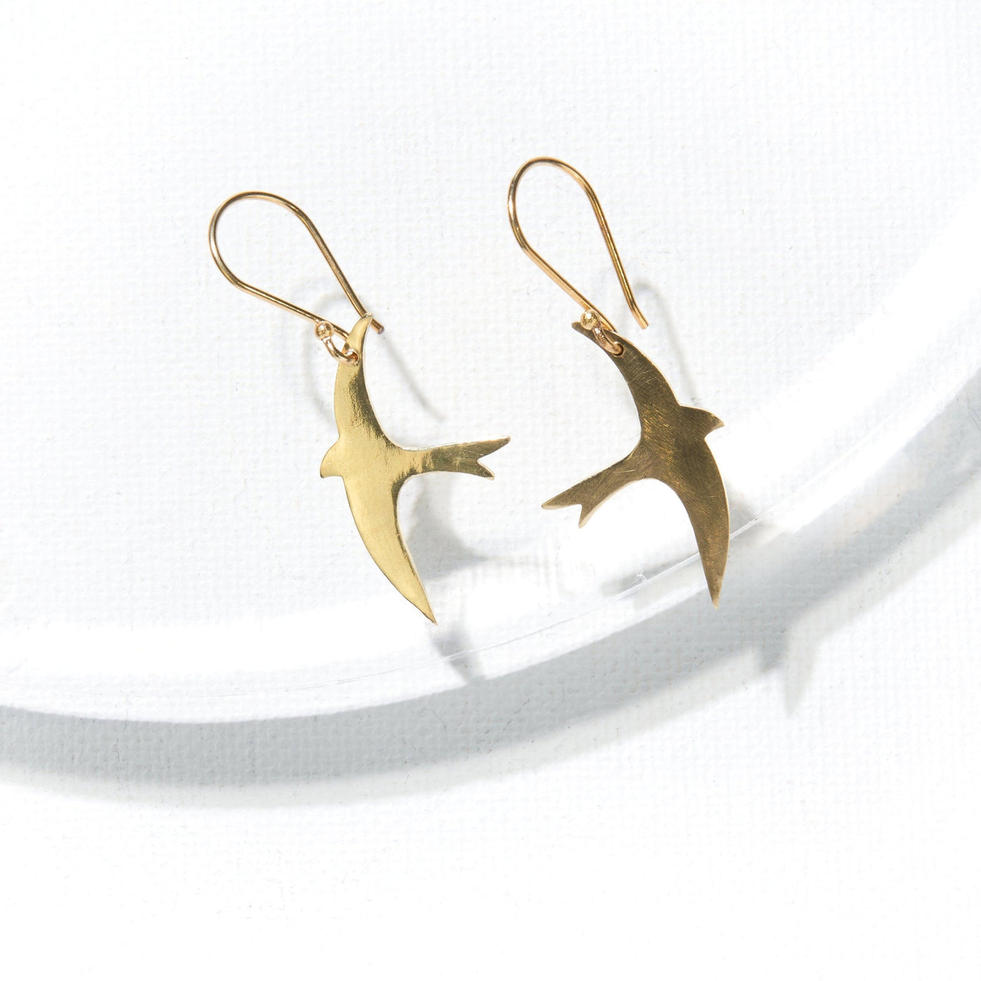 Brass Bird Dangle Earrings
