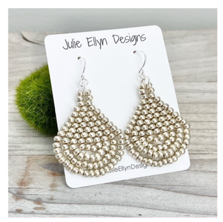 Silver Beaded Earrings