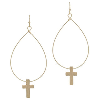 Teardrop Cross Earrings