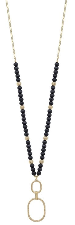 Wooden Bead Double O Necklace