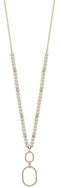 Wooden Bead Double O Necklace