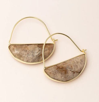 Stone Prism Hoop - Gold