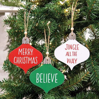 Holiday Sayings Wood Bauble Ornament