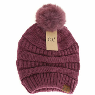 Super Soft Matching Fur Pom Beanie