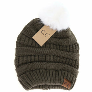 Super Soft Matching Fur Pom Beanie