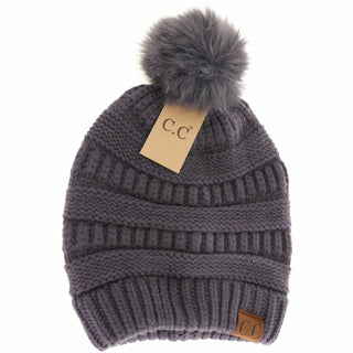 Super Soft Matching Fur Pom Beanie