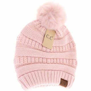 Super Soft Matching Fur Pom Beanie